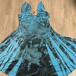 J Mode Blue and Black Dress